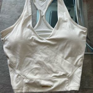 Gym shark cream colored crop top